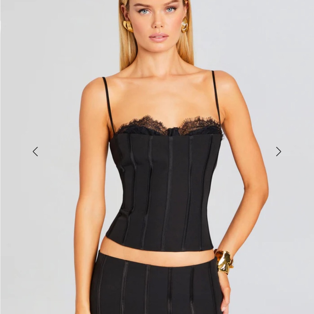 Retrofete Petra Too Black Lace Trim Corset